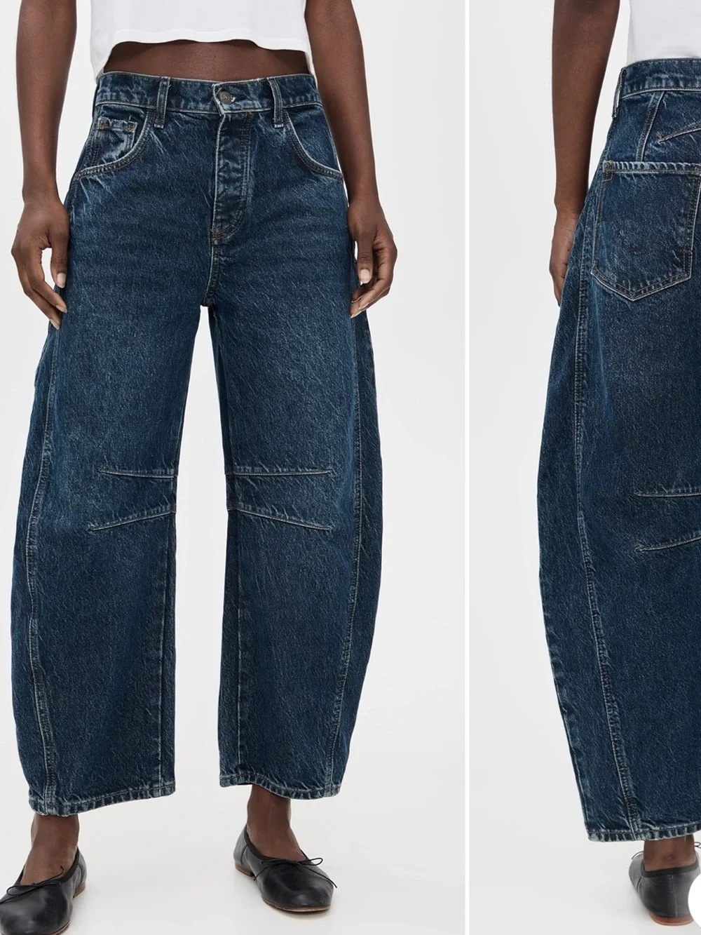Free People Good Luck Mid Rise Barrel Jeans Size 29 *